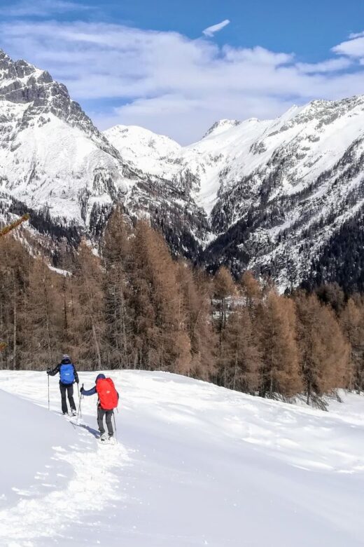 ciaspolata in Gaver: scendendo dal mt. Misa